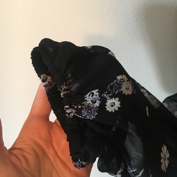 SOLD Flowy Black Floral Midi Dress 2X - Picture 7 of 8